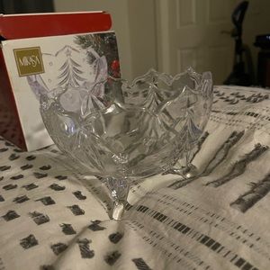 Mikasa crystal holiday dish and Mikasa crystal candy bowl